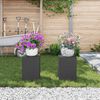 vidaXL Plant Stand 2 pcs Black 24 x 24 x 35 cm Steel