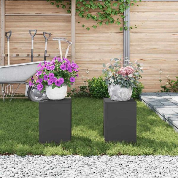 vidaXL Plant Stand 2 pcs Black 24 x 24 x 35 cm Steel