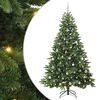 vidaXL Artificial Christmas Tree with 300 LEDs Green 210 cm PE and PVC