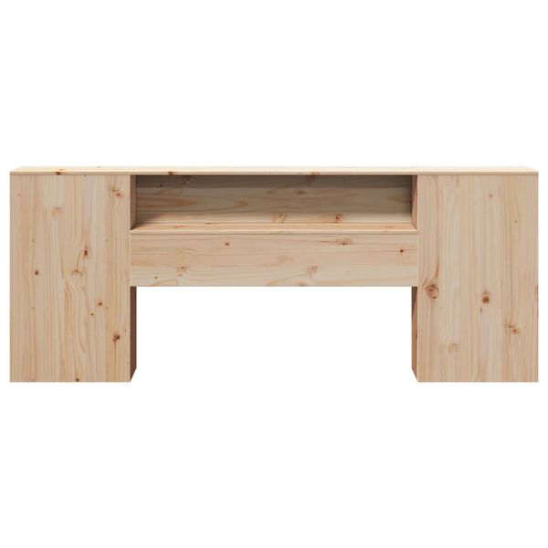 vidaXL Headboard with Storage 200 cm Solid Wood Pine