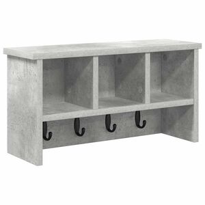 vidaXL Wall-Mounted Coat Rack with Shelf Concrete Grey 50 x 16 x 26 cm