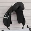 vidaXL Saddle Rack with Bridle Hook Single Arm Foldble Black Iron