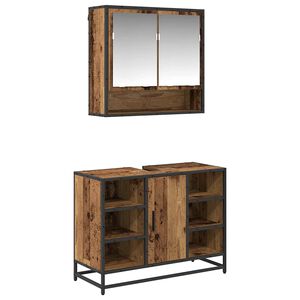vidaXL Bathroom Furniture Set 2 pcs Old Wood Engineered Wood