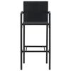 vidaXL 3 Piece Garden Bar Set Black Solid Wood Acacia and Poly Rattan