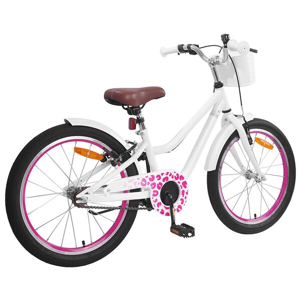 vidaXL Kids Bike 20'' for 6-11 Years Old White