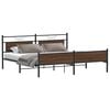 vidaXL Metal Bed Frame without Mattress Brown Oak 200x200 cm