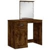 vidaXL Dressing Table with LED Lights Smoked Oak 90x42x132.5 cm