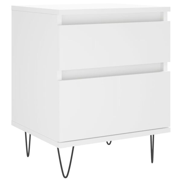 vidaXL Bedside Cabinet White 40x35x50 cm Engineered Wood