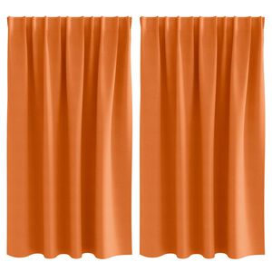 vidaXL Blackout Curtains with Rings 2 pcs Bright Orange 140 x 140 cm