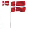 vidaXL Denmark Flag and Pole 5.5 m Aluminium