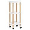 vidaXL 3-tier Trolley White 38x38x82 cm Engineered Wood&Solid Wood Pine