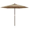 vidaXL Garden Parasol with Wooden Pole Taupe 299x240 cm