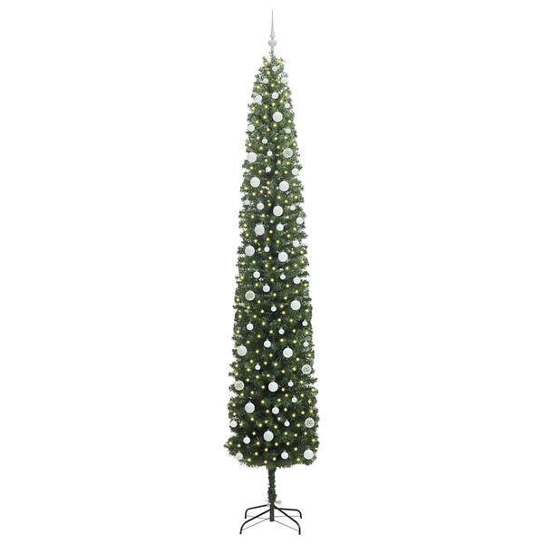 vidaXL Artificial Christmas Tree with 300 LEDs with Stand Green 270 cm