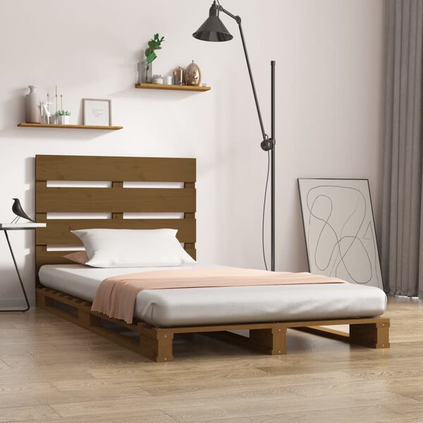 vidaXL Bed Frame without Mattress Brown 90x190 cm Single Solid Wood Pine Single