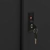 vidaXL Office Cabinet with Sliding Door Black 90x40x90 cm Steel