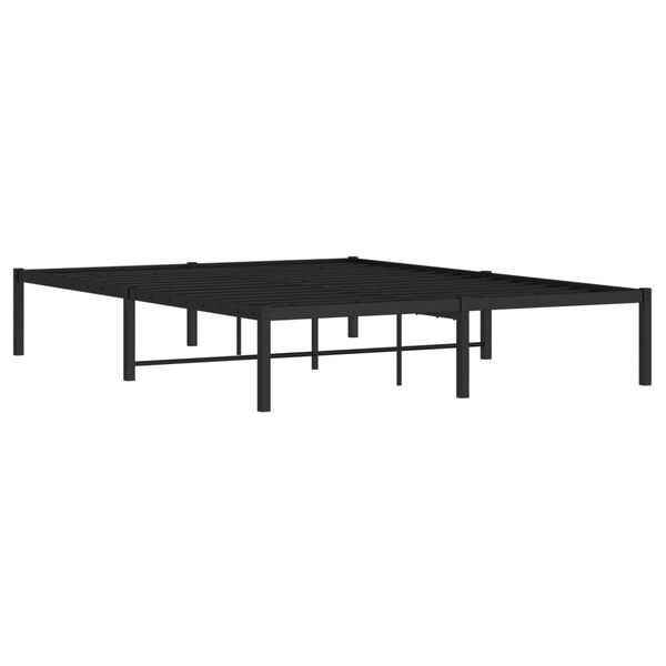 vidaXL Metal Bed Frame without Mattress Black 140x190cm