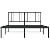 vidaXL Metal Bed Frame without Mattress with Headboard Black 160x200cm