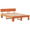 vidaXL Bed Frame with Headboard Wax Brown 140 x 200 cm Solid Pine Wood