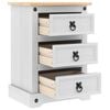 vidaXL Bedside Table with Drawer White 45 x 35 x 64 cm Solid Pine Wood