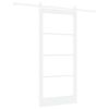 vidaXL Sliding Door White 93 x 202 cm Solid Pine Wood and Glass