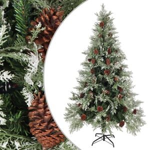 vidaXL Christmas Tree | Green and white | PVC, PE, Steel | 195 cm height