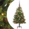 vidaXL Artificial Hinged Christmas Tree with Cones Green 120 cm