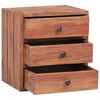 vidaXL Bedside Cabinet with 3 Drawers 35x25x35 cm Solid Mahogany Wood