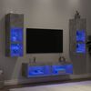 vidaXL 6 Piece TV Wall Units with LED Concrete Grey Engineered Wood