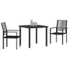 vidaXL Garden Dining Set 3 pcs Black Powder-Coated Steel
