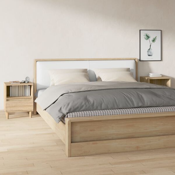 vidaXL Bedside Cabinets 2 pcs Sonoma Oak 40x35x50 cm