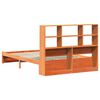 vidaXL Bookcase Bed Frame Wax Brown 160 x 200 cm Solid Pine Wood