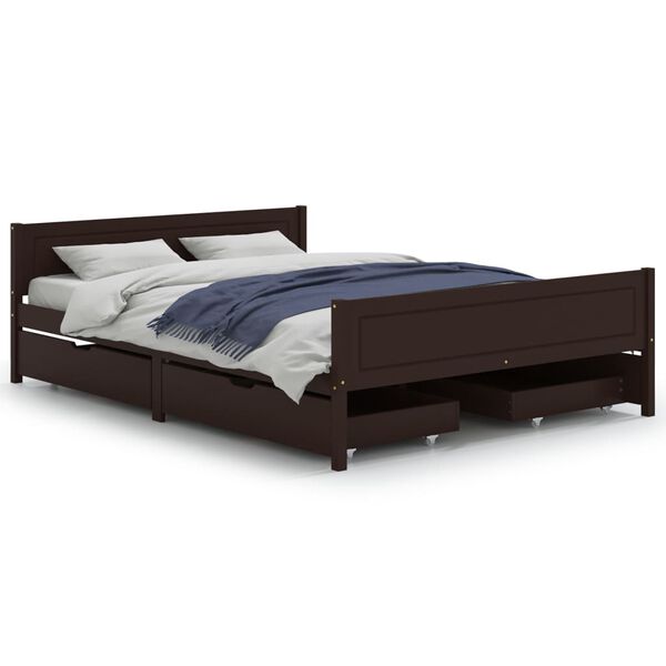 vidaXL Bed Frame without Mattress Dark Brown 160x200 cm Solid Wood