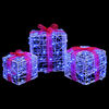 vidaXL Gift Box with 60 LEDs 3 pcs Blue 20 x 20 x 20 cm Acrylic