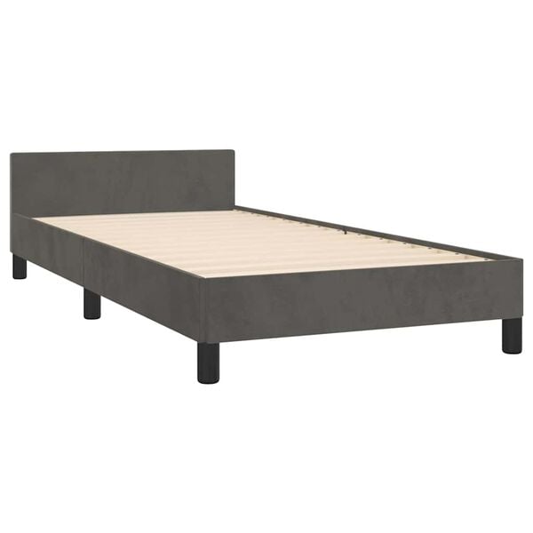 vidaXL Bed Frame without Mattress Dark Grey 90x190cm Single Velvet