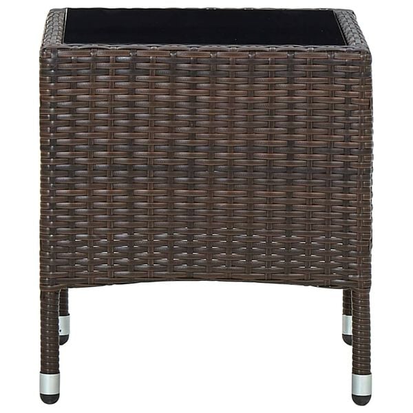 vidaXL Garden Table Brown 40x40x45 cm Poly Rattan