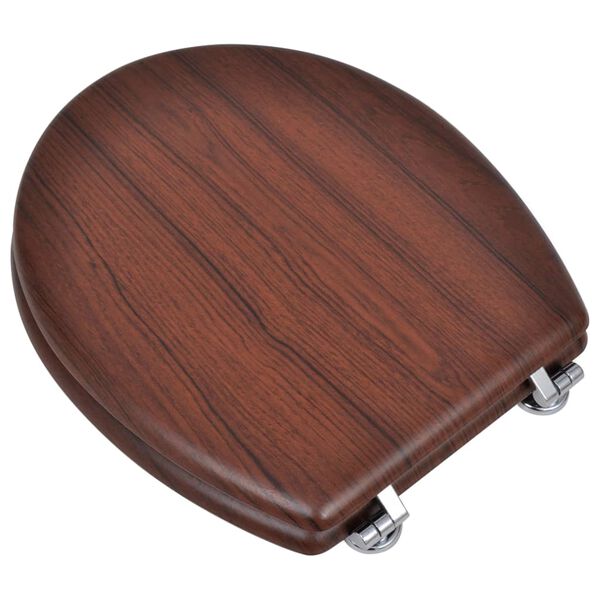 vidaXL Toilet Seats with Lids 2 pcs MDF Brown
