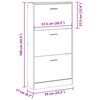 vidaXL Shoe Cabinet Black 59x17x108 cm Engineered Wood