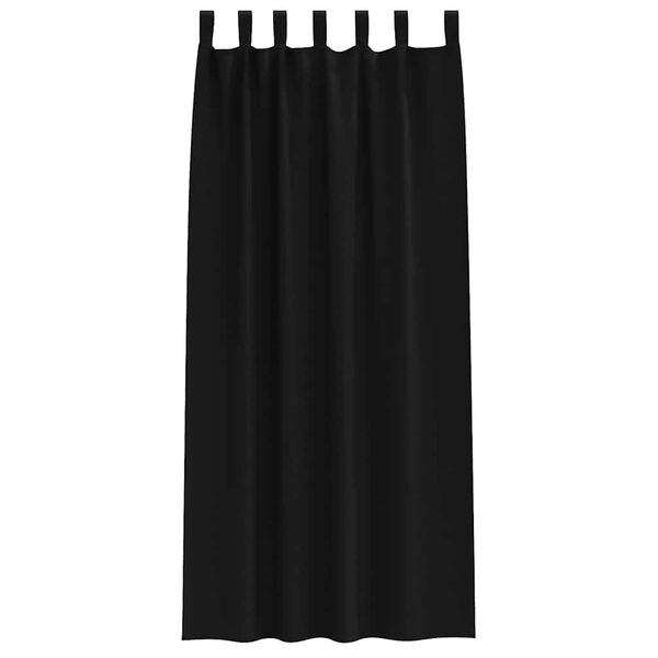 vidaXL Blackout Curtains with Rings 2 pcs Black 225 x 140 cm Polyester