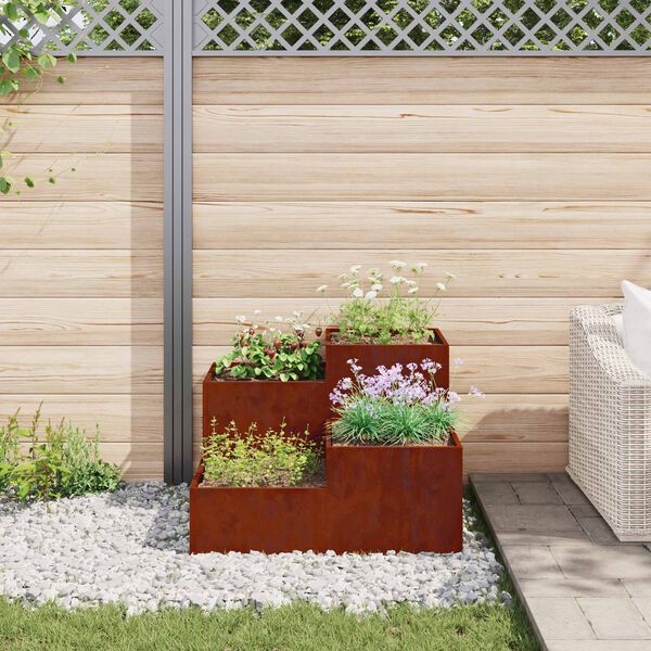 vidaXL Garden Planter Rusty 100 x 100 x 60 cm Weathering Steel