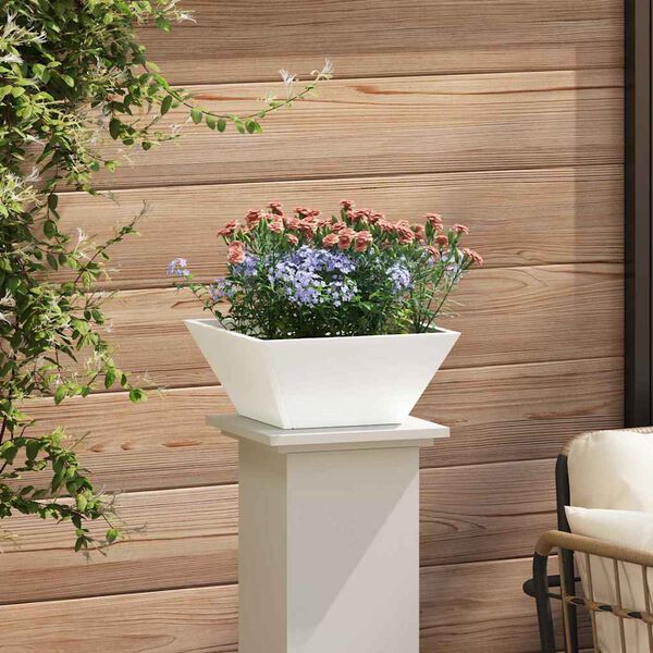 vidaXL Garden Planter 5 pcs White 35 x 35 x 15 cm Cold-rolled Steel
