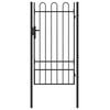 vidaXL Fence Gate with Lock Grey 103 x 225 cm Powder-Coated Steel