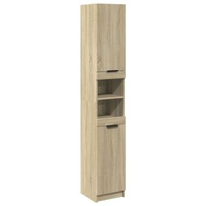 vidaXL Bathroom Cabinet Sonoma Oak 32x34x188,5 cm Engineered Wood