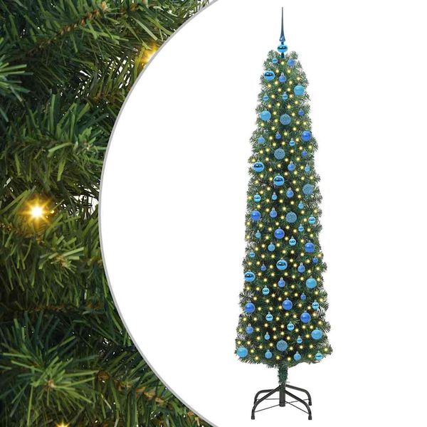 vidaXL Artificial Christmas Tree with 300 LEDs with Stand Green 240 cm
