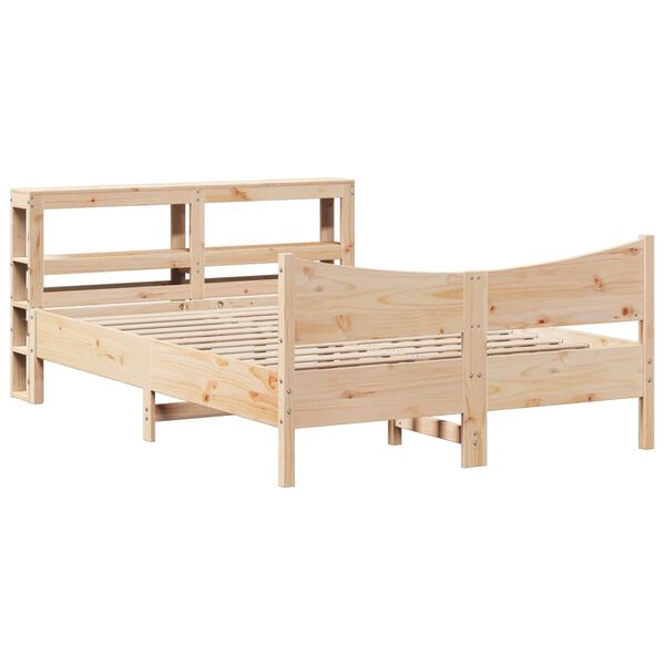 vidaXL Bed Frame with Headboard 160x200 cm Solid Wood Pine