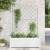 vidaXL Garden Planter with Trellis 100x43x142 cm PP White