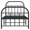 vidaXL Metal Bed Frame without Mattress with Footboard Black 90x200cm