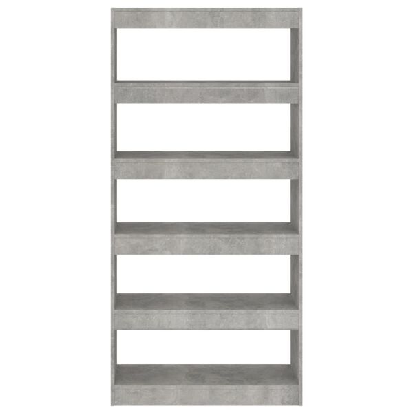 vidaXL Book Cabinet/Room Divider Concrete Grey 80x30x166 cm Engineered Wood