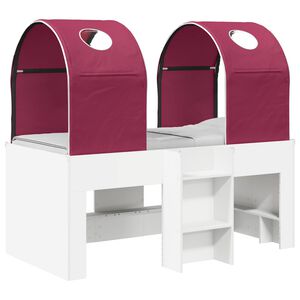 vidaXL Bed with Tunnel 4 pcs White and Red Engineered Wood