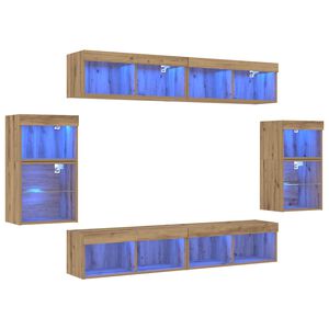 vidaXL TV Cabinet Set 8 pcs Artisan oak Engineered wood
