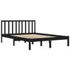 vidaXL Bed Frame without Mattress Black Solid Wood Pine